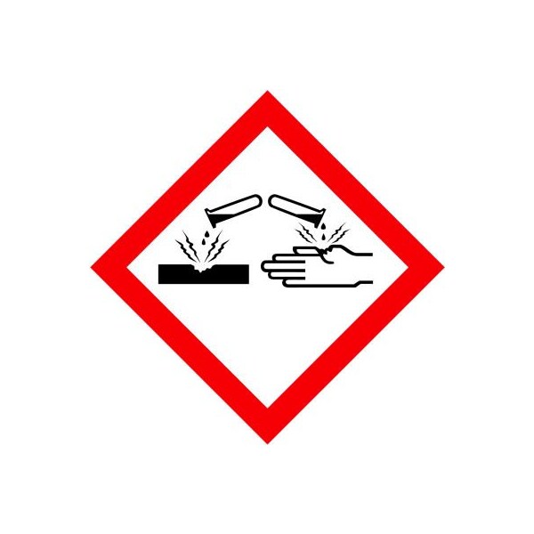 Top Tape And Label. INCOM GHS inCorrosivein Pictogram Placard, 10-3/4in x 10-3/4in - 100/Pkg GHS1269 - main